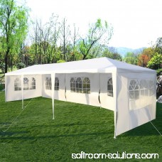 Zimtown 10'x30' Canopy Tent Outdoor White Sun Shelters Houses Gazebos with 5 Removable Sides Sidewalls for BBQ Carport